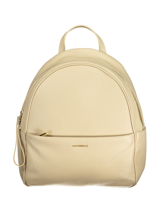 Coccinelle Beige Leather Women's Backpack Set