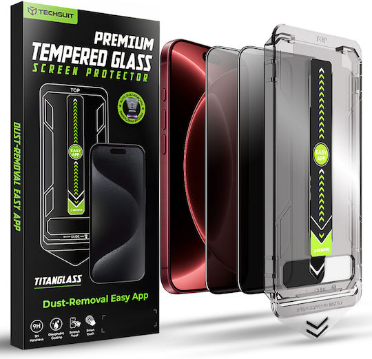Techsuit Titanglass Fullcover 2 Бройки iPhone 18 Pro Max Privacy