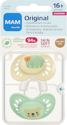 Mam Orthodontic Silicone Pacifiers Beige / Aqua...