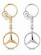 Set Zwei Mercedes-Benz Brussels Depox Schlüsselanhänger Glossy Finish 3 Zusätzliche Ringe 9 Cm Gold Silber