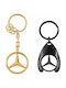 Set 2 Brelocuri Mercedes-Benz Metalice Design Elegant Inele Pentru Chei Aurii Negre 7,5 Cm/9 Cm
