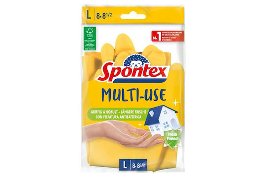 Spontex Latex Cleaning Gloves Large Yellow