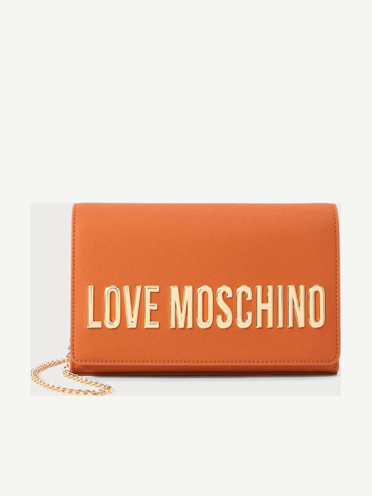 Moschino Дамска Чанта За Рамо През Рамо Оранжева