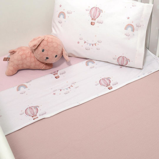 Baby Oliver Κουβέρτα Βαμβακερή Ροζ 100x140εκ.