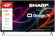 Sharp Smart Телевизор 43" 4K UHD LED 43HL4765E HDR (2025)