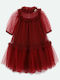 Girls Tulle Dress Burgundy