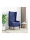 Dining Armchair Velvet Police Blue 64x64x131cm