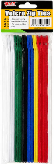Bossram Velcro Legături Cablu 300mmx13mm În Culoare Multicolor 12 Bucăți 113748