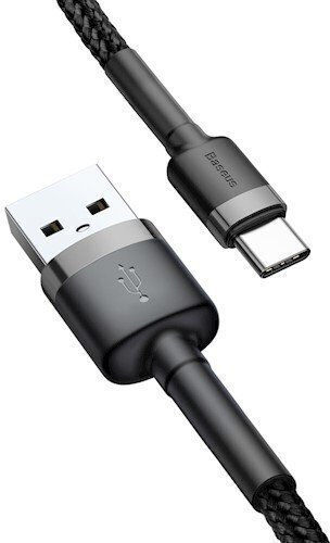 Baseus Cafule Braided USB 3.1 Cable USB-C male - USB-A Γκρι 2m CATKLF-CG1