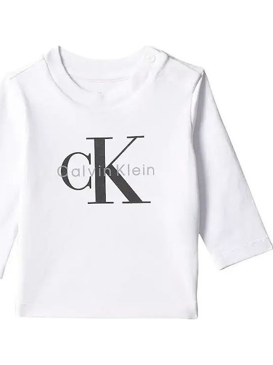 Calvin Klein Детска Блуза Дълъг Ръкав Бяла