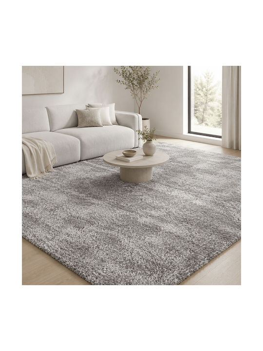 Polcarpet Satin Shaggy Rectangular Rug Grey 133...