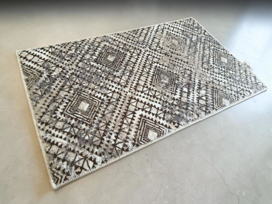 Linea Home 2520 Non-Slip Rectangular Grey Rug 50x80cm