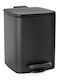 24home.gr Inox Badezimmer Mülleimer 6lt Schwarz