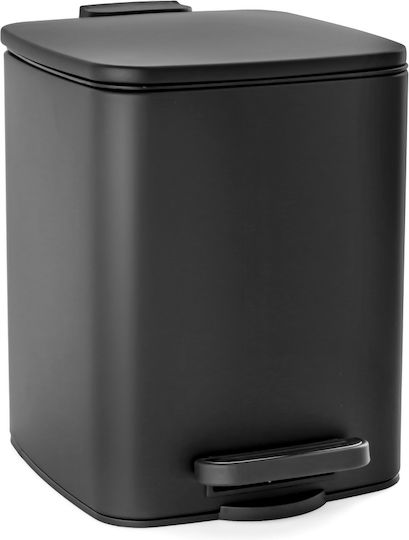24home.gr Coș De Gunoi Pentru Baie Inox 6lt Negru