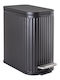 24home.gr Inox Badezimmer Mülleimer 5lt Schwarz