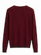 Women's Long Sleeve Blouse with V-Neckline Burgundy