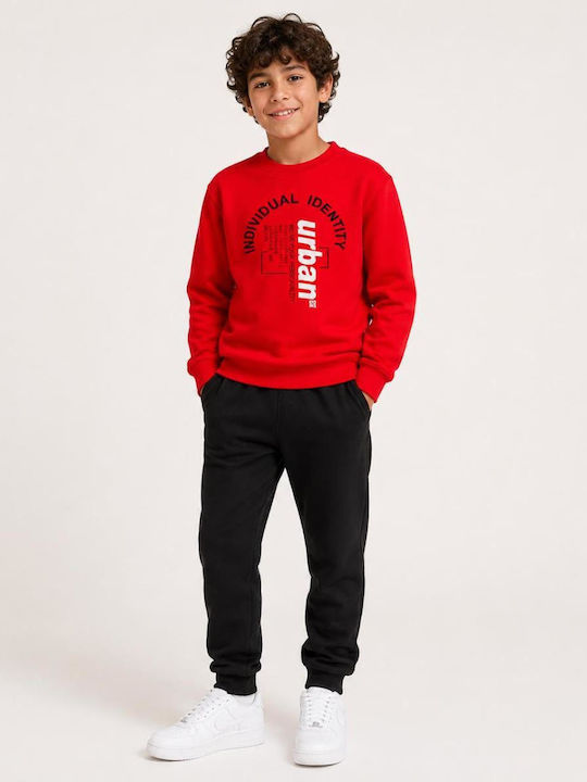 Kids Sweatpants Set With Top Red