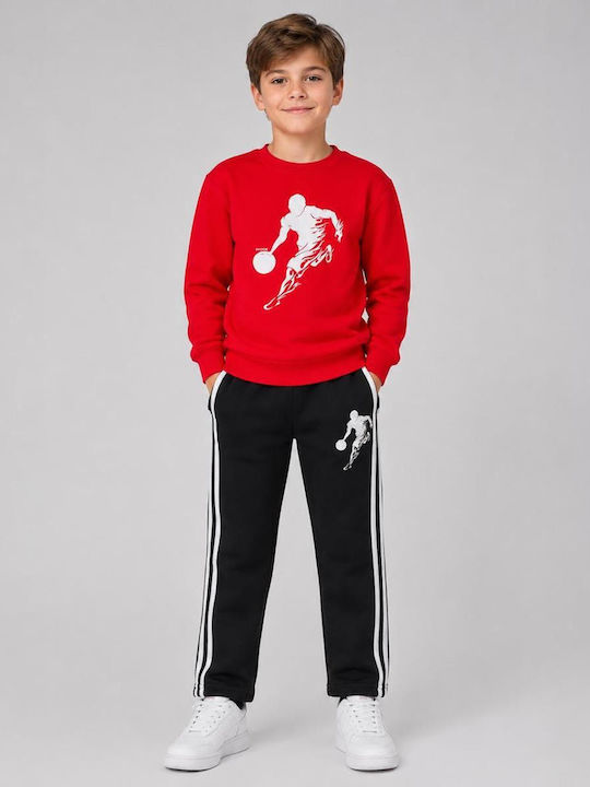 Kids Sweatpants Set With Top Red
