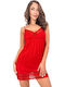 Donna Sommerliches Damen-Nachthemd Rot