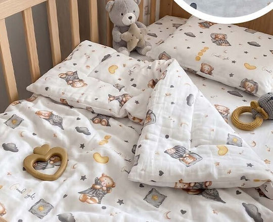 MayHome Kinderbettlaken Set Mit Gummizug Baumwolle Beiges 120x200cm
