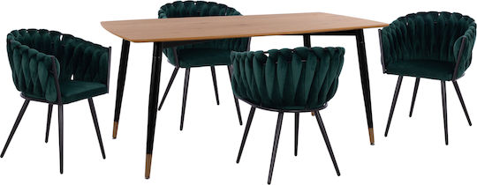 Esszimmermöbel-Set Jolie Mit 4 Stücken 160x90cm
