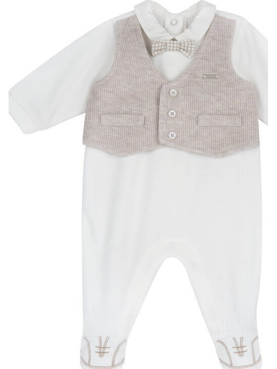 Chicco Bodysuit din catifea alb