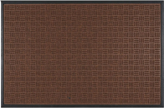 Non-Slip Doormat Made of Brown Rubber 60x90cm Thickness 12mm