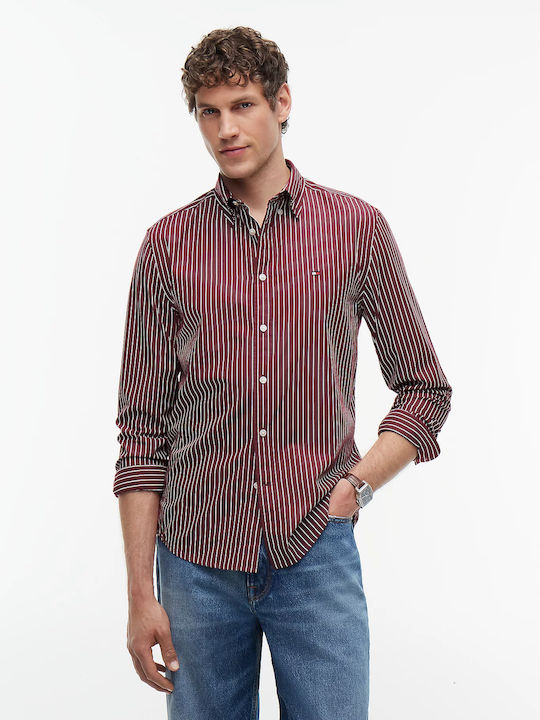Tommy Hilfiger Βαμβακερό Πουκάμισο Regular Fit Μπορντώ Tommy Hilfiger Βαμβακερό Πουκάμισο Regular Fit Μπορντώ