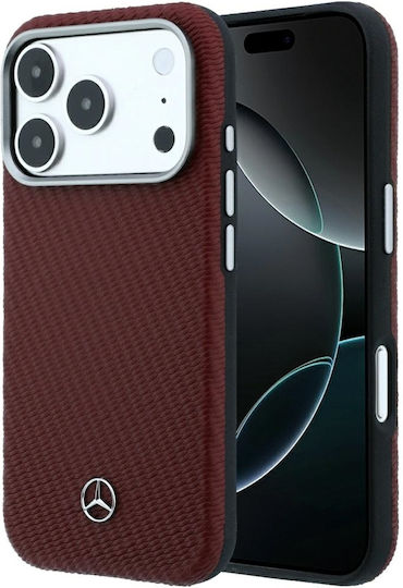 Mercedes Leder Semi Wrap Holzoptik Magsafe Iphone 18 Pro 17 Pro Burgundisch
