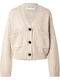 Kurze Damen Strickjacke mit Knöpfen Sand