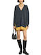 Women's Knitted Cardigan Grey Mustard