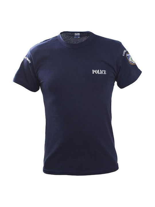 Τ-shirt Μακό Κέντημα Αστυνομίας Μπλε S