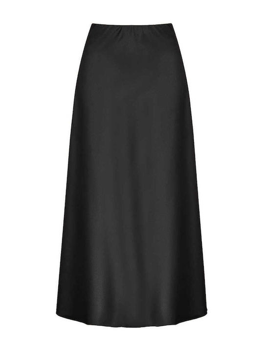 Celestino Women's Satin Midi Skirt Black