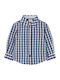 Kids Checked Long-sleeved Blue Shirt