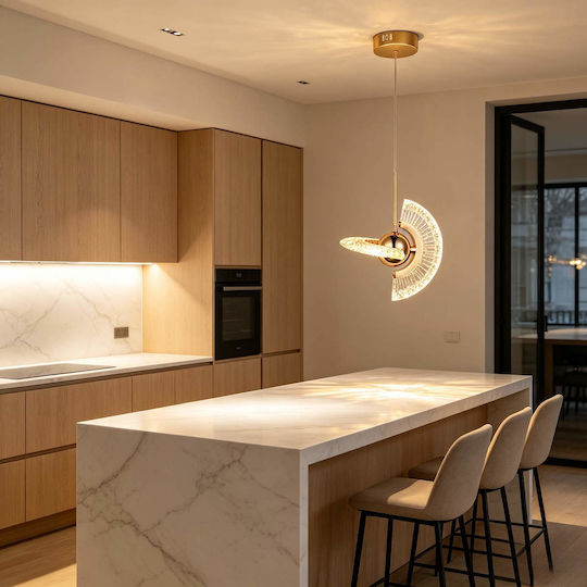 Verstellbare Deckenleuchte Gold LED mit Warmes Weiß Licht mit Kristallen PA-127-GOLD