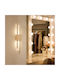 Lumină de perete modernă cu LED integrat și lumină alb cald aurie 8x50x50cm