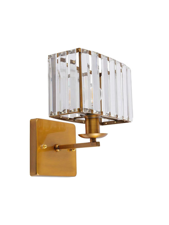 Artekko Wall Lamp with E14 Lamp Bulb Base Gold 19.5x19.5x26.5cm
