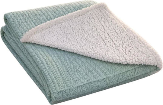 Papillon Kids Nursery Swaddling Waffle Turquoise Blanket 80x105cm
