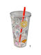 TnS Wasserbrille Kunststoff mit Strohhalm 600ml