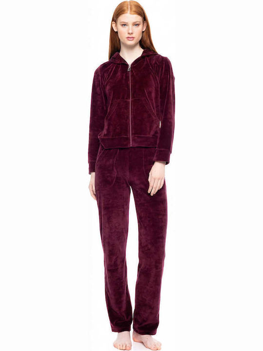 Pink Label Velvet Tracksuit Set Pink