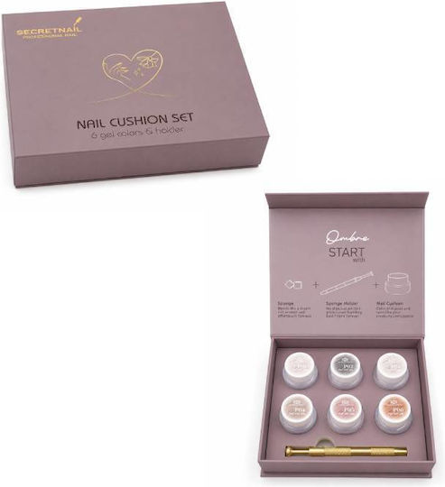 Set Gel Pentru Unghii Ombre 6 Culori & Instrument de Aplicare Ombre Nail Cushion Gel Set 6 Colors & Applicator Tool
