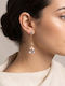 Sk3583 Висящи Обици Прозрачна Кристална Капка и Позлатен Скелет – Grekas Jewelry
