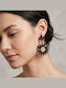 Sk3580 Statement Висящи Обици Черни Кристали Форма Слънце – Grekas Jewelry