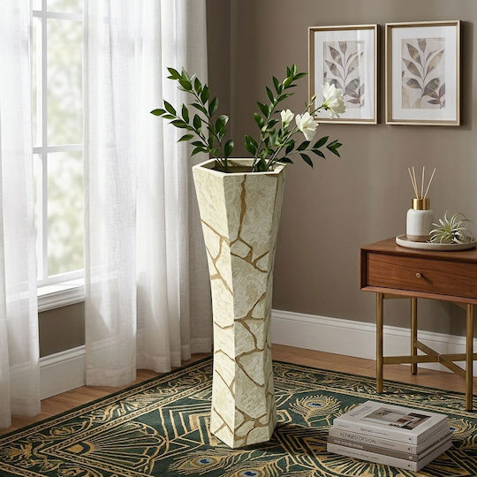 Floor Vase Stone Grey Y58cm