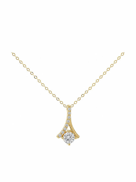 Senzio Belibasakis Halskette aus 9K Gold mit Zirkon
