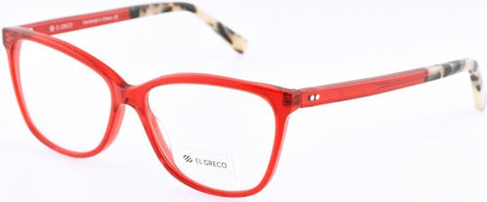 El Greco 9314 C4 Women's Acetate Prescription Eyeglass Frames Butterfly Red