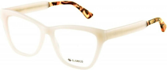 El Greco 9369 C4 Women's Acetate Butterfly Prescription Eyeglass Frames White