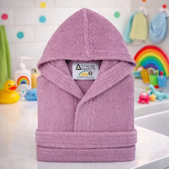 Astron Italy Детски халат Dusty Rose с Качулка