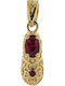Hängendes Talisman mit Steinen Vergoldet mit Zirkon Bordeaux