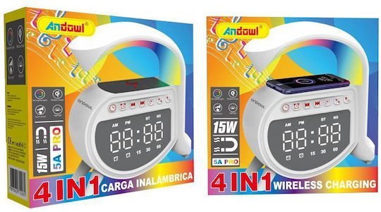 Масов Дигитален Часовник LED с Будилник и Безжично Зареждане 075667243219
